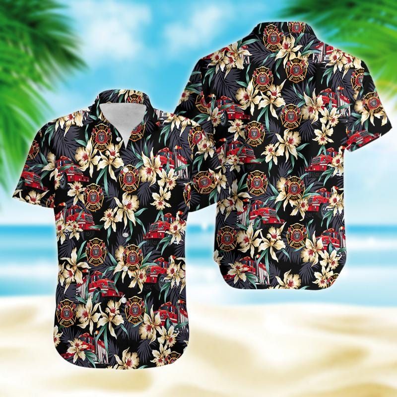 Felacia [Hawaii Shirt] Proud Firefighter Vintage Tropical Unisex Hawaiian Aloha Shirts-ZX2622